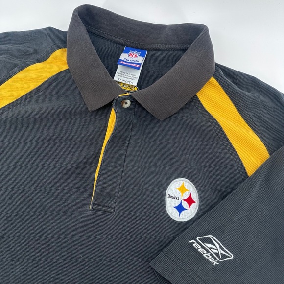 Reebok Other - Pittsburgh Steelers Reebok Polo Shirt Mens XL Black Gold NFL PlayDry R112A